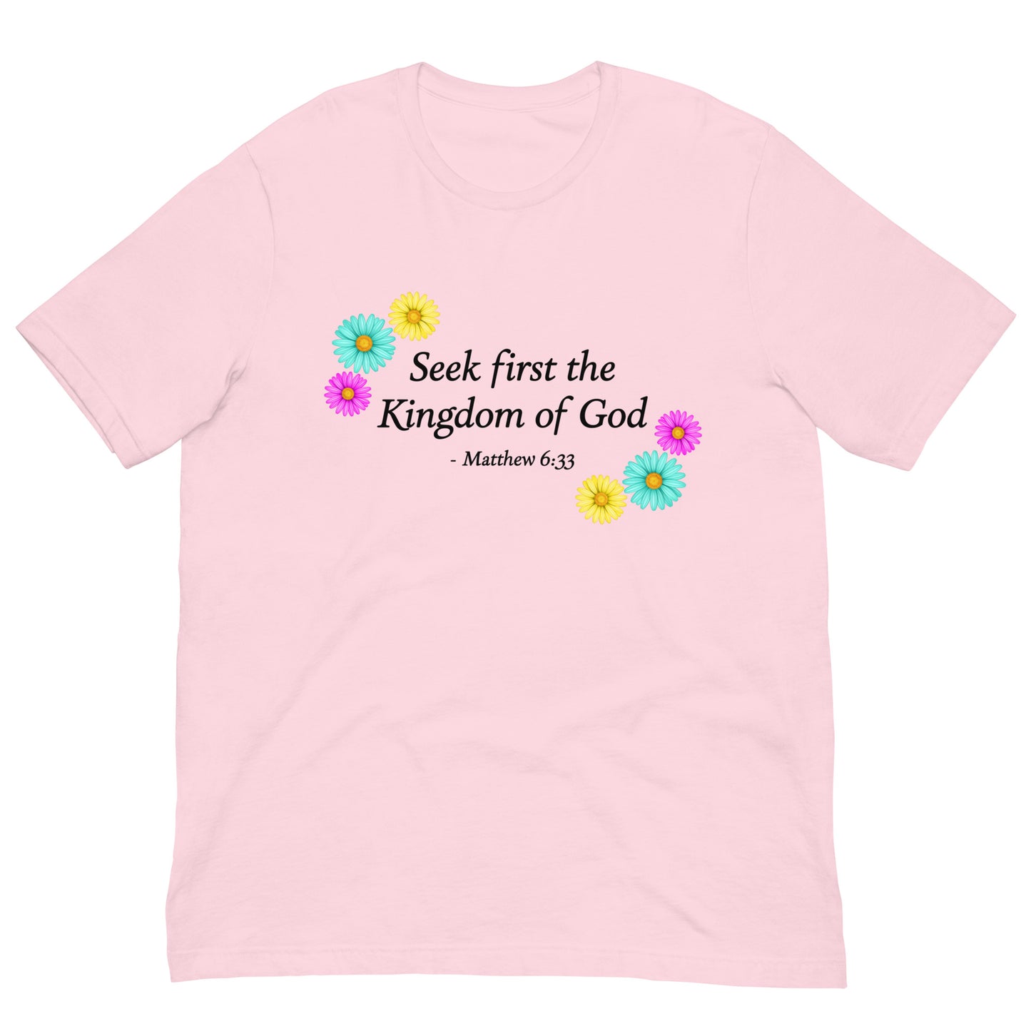 Soft Pink flower t-shirt with bible verse