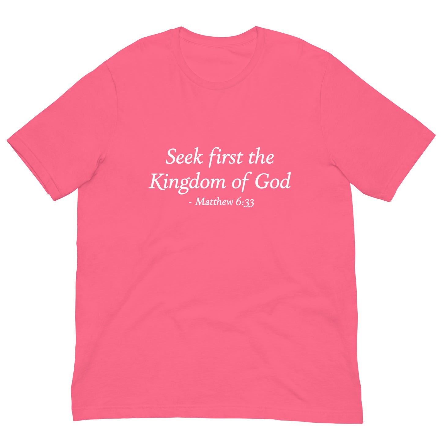 Matthew_6_33_Women_s_Pink_T-Shirt mockup