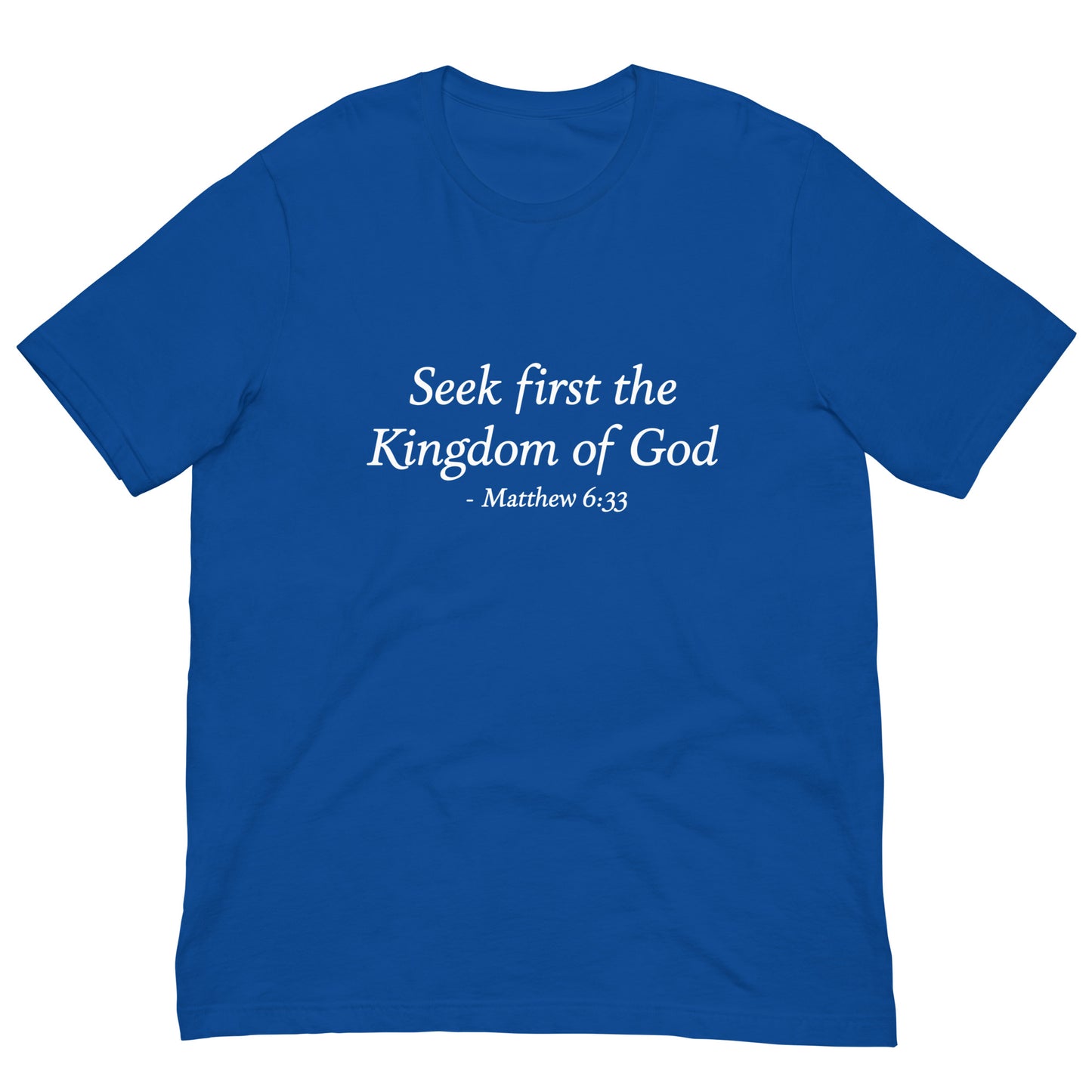 Seek_First_the_Kingdom_Women_s_Royal Blue_T-Shirt mockup