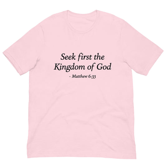 Women's soft pink t-shirt with bible verse