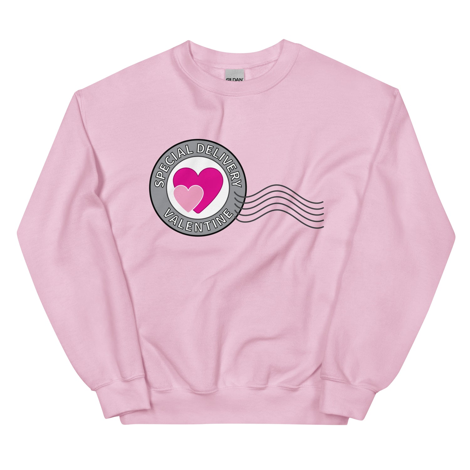 Valentine Postage Circle Heart Unisex Sweatshirt mockup
