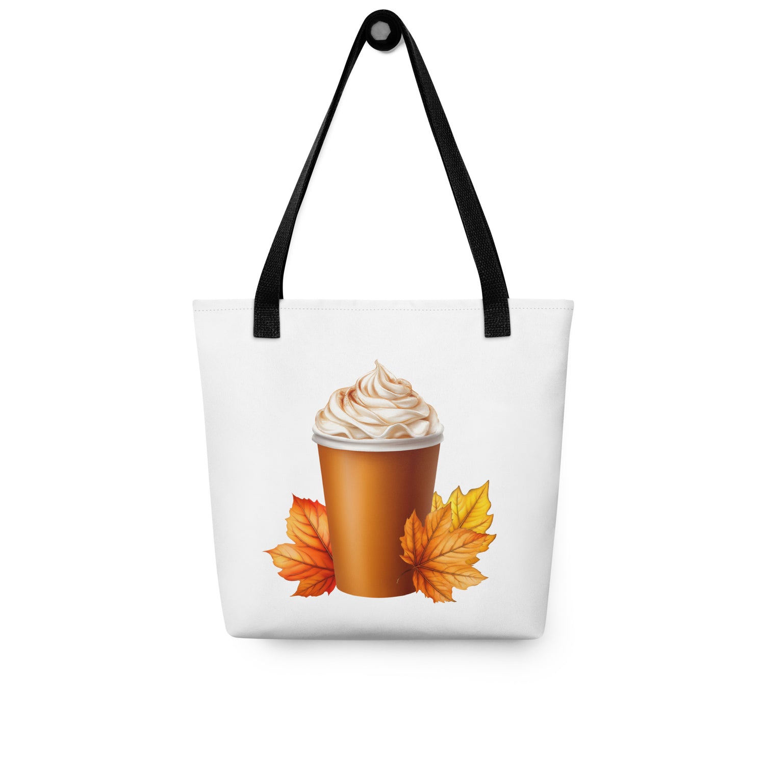 Pumpkin Spice Leaf Tote Bag front view