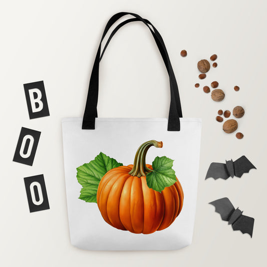 Pumpkin Tote bag with autumn design mockup