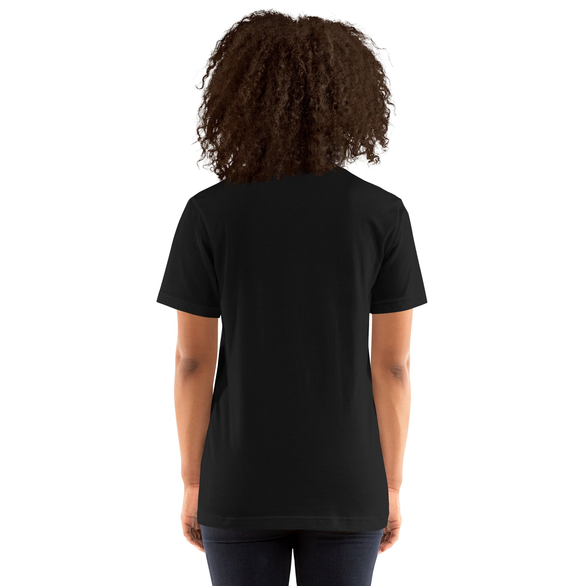 Seek First the Kingdom of God Matthew 6:33 Christian unisex t-shirt back view in black