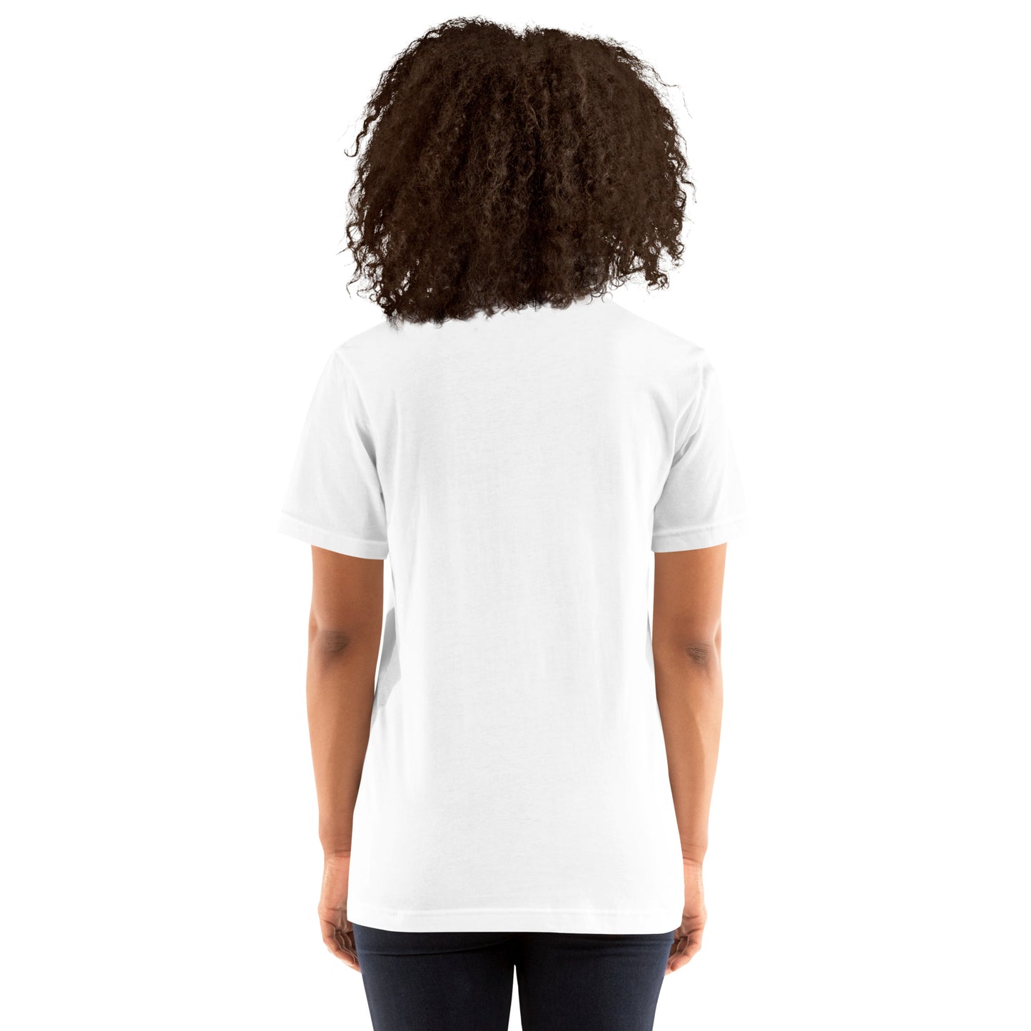 Seek First the Kingdom of God Matthew 6:33 Christian unisex t-shirt back view in white